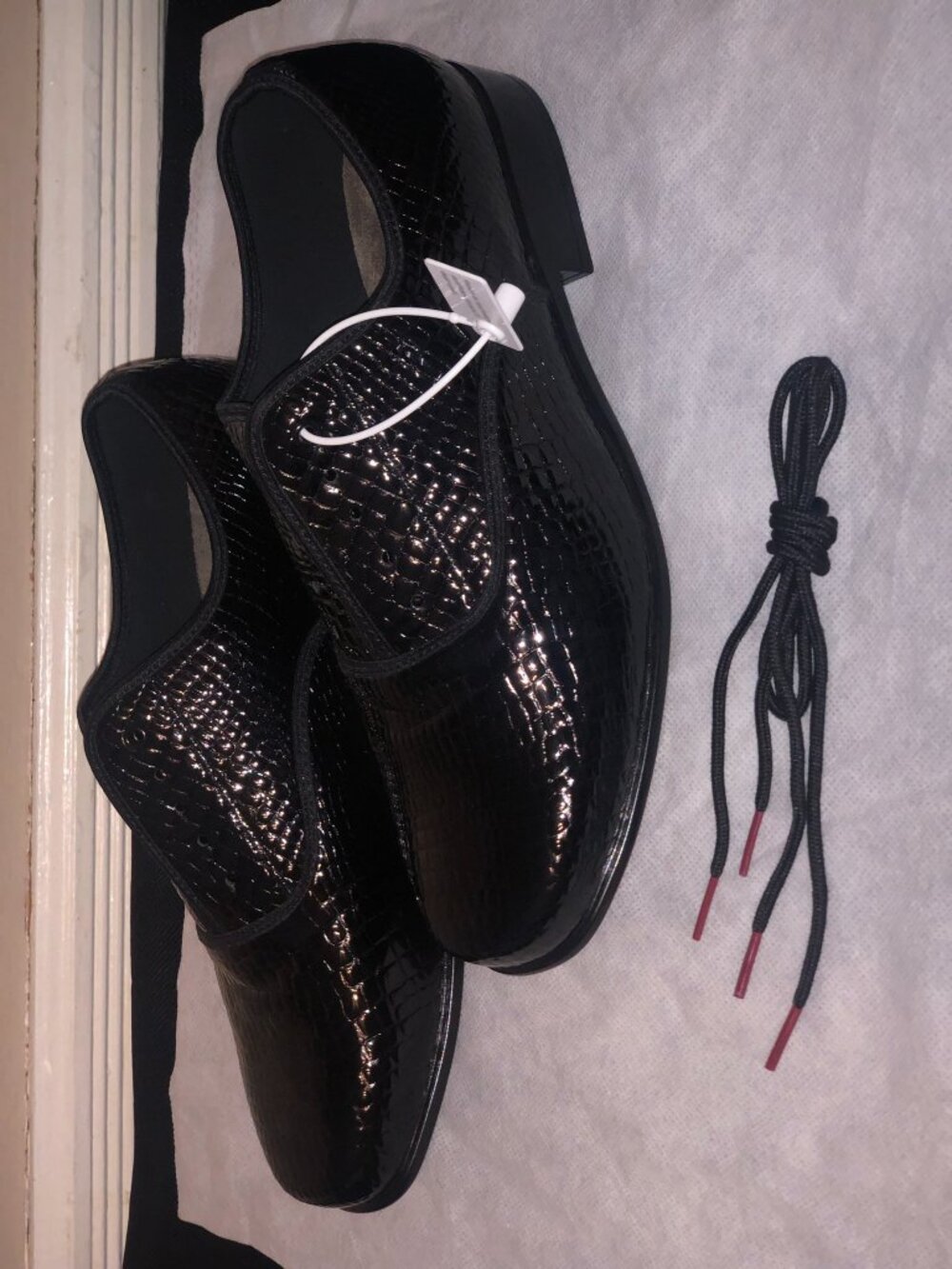 DanceandSway Mens Black Patent Croc Embossed Oxford Dance Shoes Sz 11 EU 43 - Picture 10 of 11